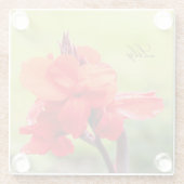 Red Lily Aangepaste naam Glazen Onderzetter (Achterkant)