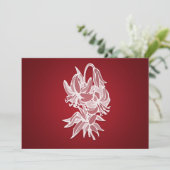 Red Lily Bouquet Elegant Vrijgezellenfeest Kaart (Staand voorkant)