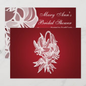 Red Lily Bouquet Elegant Vrijgezellenfeest Kaart (Voorkant / Achterkant)