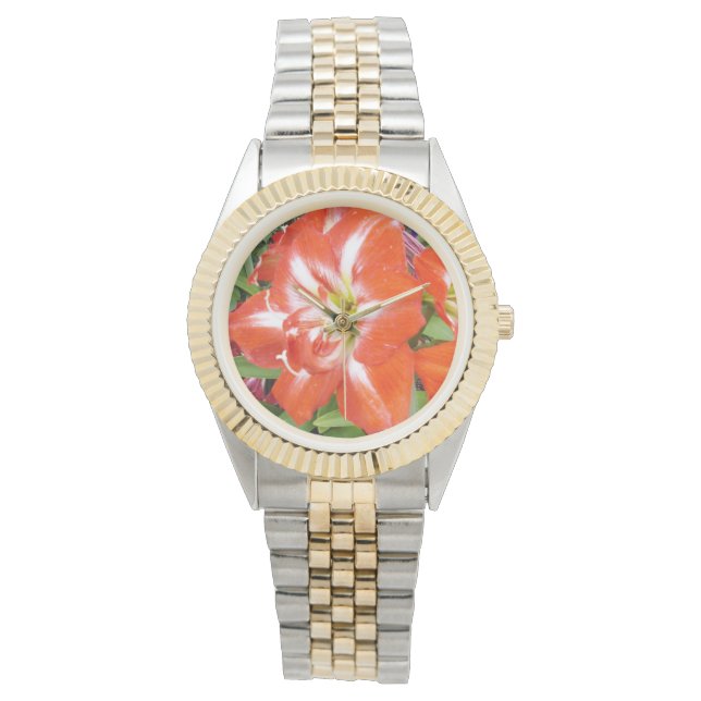 Red Lily Delights Horloge (Voorkant)