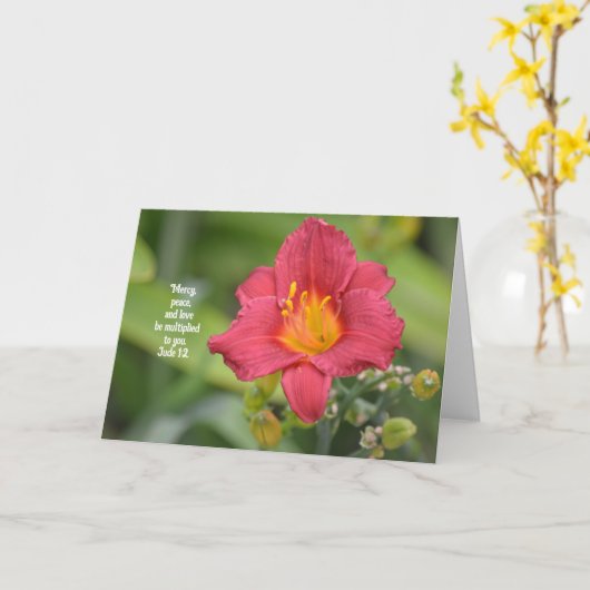 Red Lily en scripts van Jude Art Note Card Kaart (Gele Bloem)