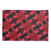 Red Lily Floral Abstract Art Pattern Kussensloop (Achterkant)