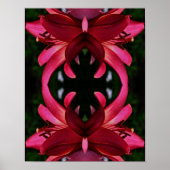 Red Lily Flower Abstract Art Poster (Voorkant)
