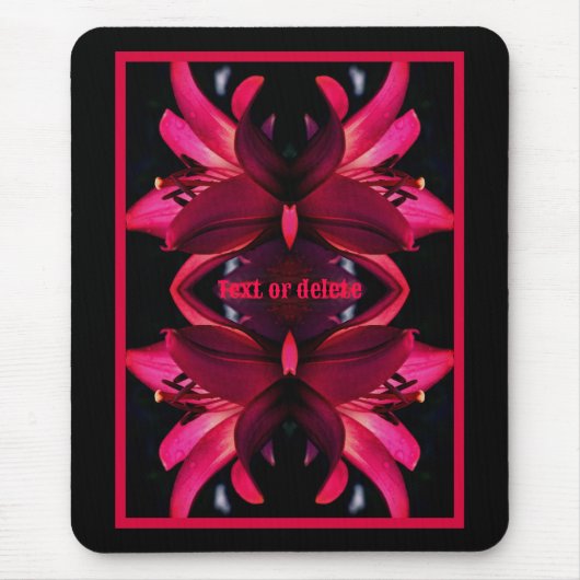 Red Lily Flower Abstract gepersonaliseerd Muismat (Voorkant)