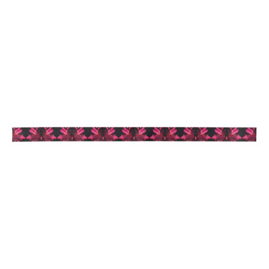 Red Lily Flower Abstract Satijnen Lint (Voorkant)