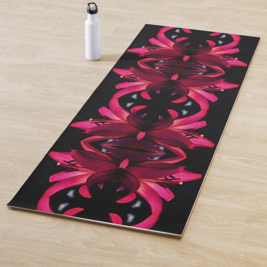 Red Lily Flower Abstract Yogamat (In situ)