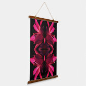 Red Lily Flower Art Abstract Hangend Wandkleed (Gebogen)
