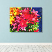 Red Lily Flower Canvas Afdruk (Insitu (Houten vloer))