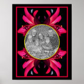 Red Lily Flower Lijst Creëer Uw eigen foto Poster (Voorkant)