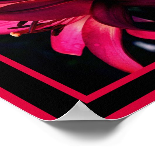 Red Lily Flower Mirror Abstract Poster (Hoek)