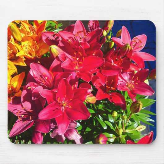 Red Lily Flower Mousepad Muismat (Voorkant)