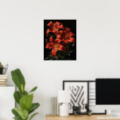 Red Lily Flowers Art Print Poster (Thuiskantoor)