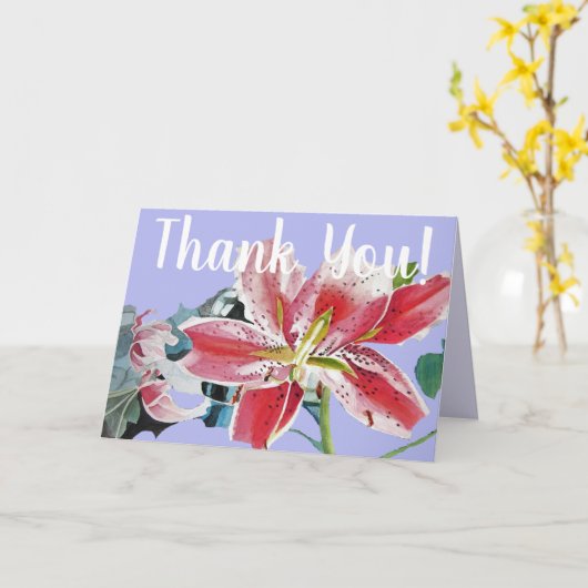 Red Lily Hartelijk dank U bloemflorale Kaart (Gele Bloem)