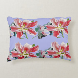 Red lily Lila Mauve Lilies floral Decor Cushion Accent Kussen