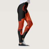 Red Lily op zwart Leggings (Rechts)
