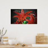 Red Lily-Textured door Shirley Taylor Poster (Keuken)
