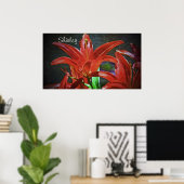 Red Lily-Textured door Shirley Taylor Poster (Thuiskantoor)