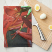 Red Lily Textured Theedoek (Quarter Fold)