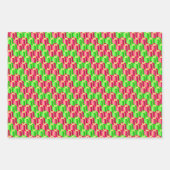Red Limoen Kelly Green Gold Fun Pattern kerst Inpakpapier Vel (Voorkant)