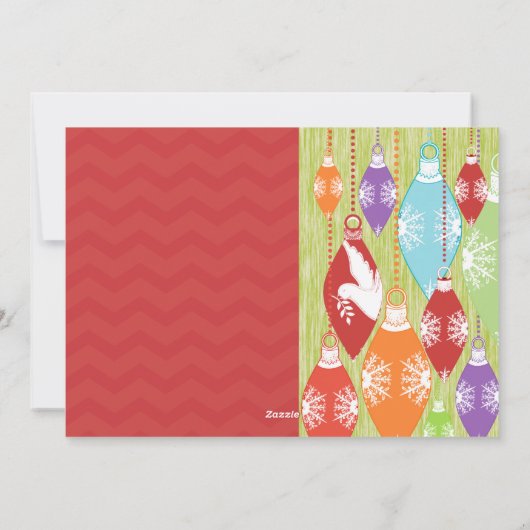 Red Limoen Retro Merry en Bright Family Photo Card Feestdagenkaart (Achterkant)