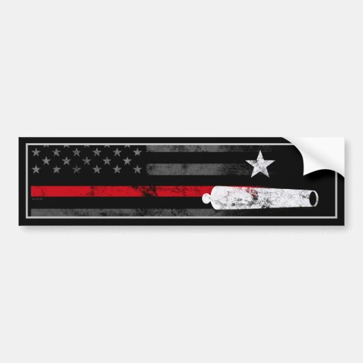 Red Line  Amerikaanse vlag Star Cannon Bumper Bumpersticker (Voorkant)