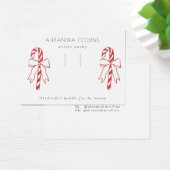Red Line Art Candy Cane & Bow Hairclip Display Visitekaartje (Bureau)