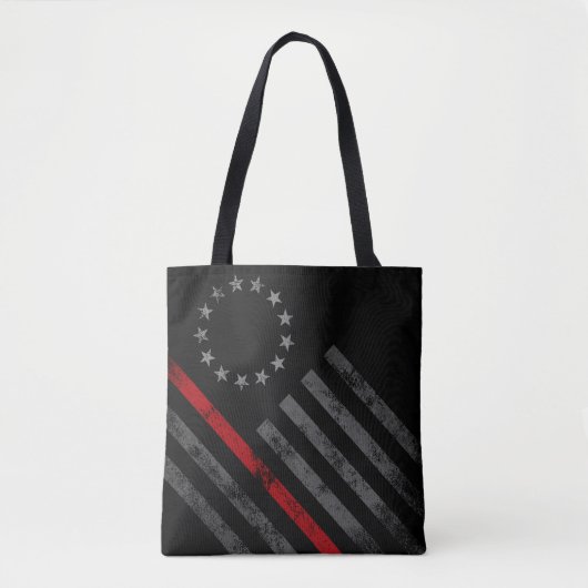 Red Line Betsy Ross American Flag Canvas tas (Voorkant)