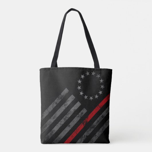 Red Line Betsy Ross American Flag Canvas tas (Achterkant)