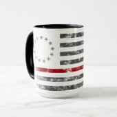 RED LINE  Betsy Ross American Flag Mok (Voorkant links)