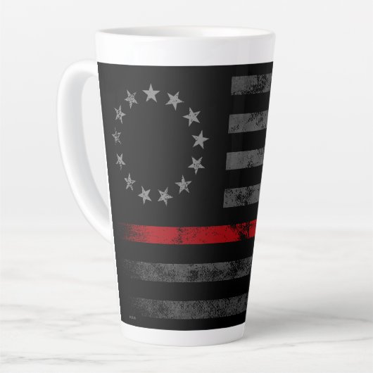 RED LINE  Betsy Ross Amerikaanse vlag Latte Mok (Linkerhoek)