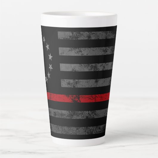 RED LINE  Betsy Ross Amerikaanse vlag Latte Mok (Voorkant)