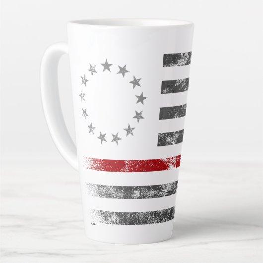 RED LINE  Betsy Ross Amerikaanse vlag Latte Mok (Linkerhoek)