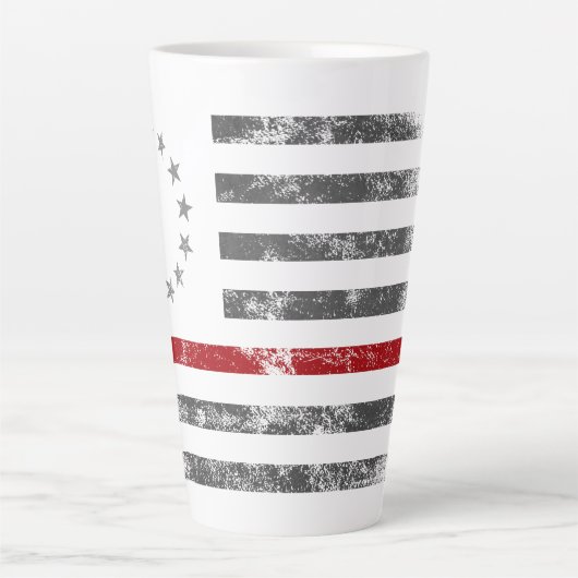 RED LINE  Betsy Ross Amerikaanse vlag Latte Mok (Voorkant)