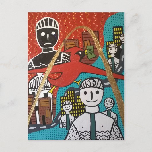 Red Line, Blue Line Postcard Briefkaart (Voorkant)