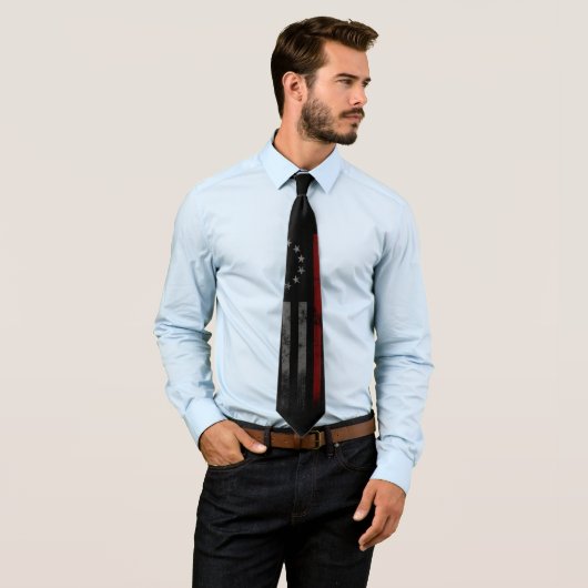 Red Line First Responder  Betsy Ross Flag Stropdas (In situ)