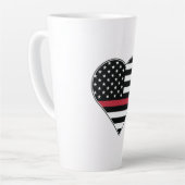 Red Line Flag Heart Latte Mok (Linkerhoek)
