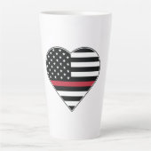 Red Line Flag Heart Latte Mok (Voorkant)