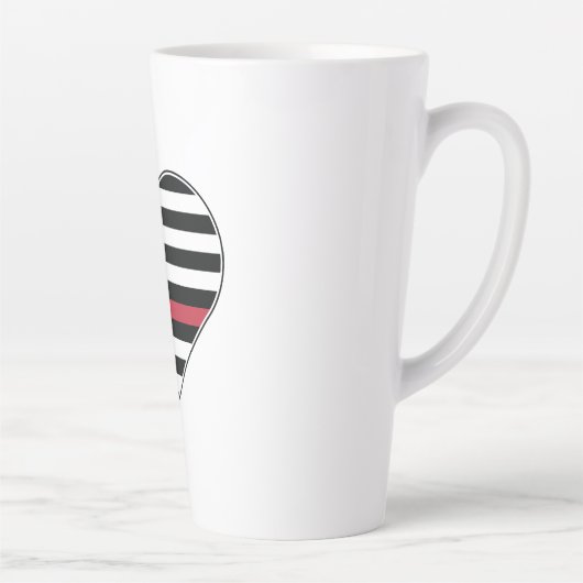 Red Line Flag Heart Latte Mok (Rechts)
