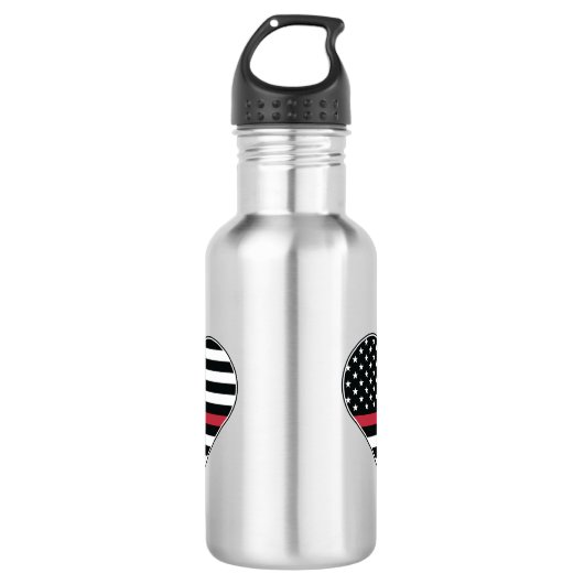 Red Line Flag Heart Waterfles (Voorkant)