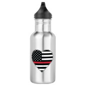 Red Line Flag Heart Waterfles (Rechts)
