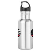 Red Line Flag Heart Waterfles (Achterkant)
