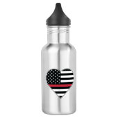 Red Line Flag Heart Waterfles (Links)