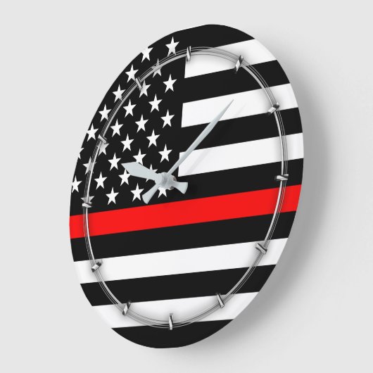 Red Line US Flag Grote Klok (Hoek)