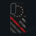 Red Line Vintage American Flag Samsung Galaxy Hoesje<br><div class="desc">Show Your Support for Our First Responders with Our Themed Phone Cases. Police,  Fire And Rescue,  and EMT Available!</div>