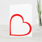 Red Lined Heart On Side Minimalist Kaart (Voorkant)