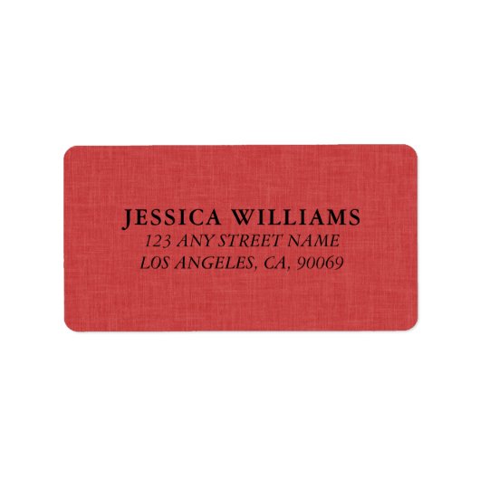 Red Linen Fabric Texture Image Etiket (Voorkant)