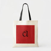 Red Linen Texture Photo met Monogram Tote Bag (Voorkant)