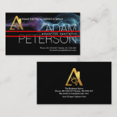 Red Lines Placard Oversize Name Electrical Service Visitekaartje (Voorkant / Achterkant)