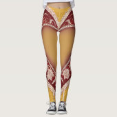Red Lingerie Heart Lace AI art Leggings (Voorkant)