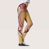 Red Lingerie Heart Lace AI art Leggings (Rechts)